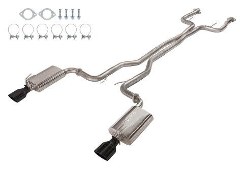 Pypes Violator Dual Exhaust Systems SGG62VB System, Violator, Cat-Back, Stainless Steel, Natural, Black Powdercoated Tips, Pontiac, Kit