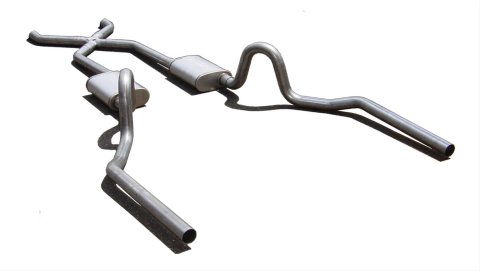 Pypes Violator Dual Exhaust Systems SGA10V System, Violator, Crossmember Back, Stainless Steel, Natural, X-Pipe, Buick, Chevy, Oldsmobile, Pontiac, V8