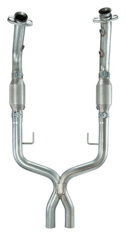 Pypes Performance Exhaust Crossover Pipes XFM36E Xpipe with Catalytic Converts,Exhaust X-Pipe Kit Intermediate Pipe 99-04 Mustang 2.5 in w/Cats Hardware Incl Natural 304 Stainless Steel
