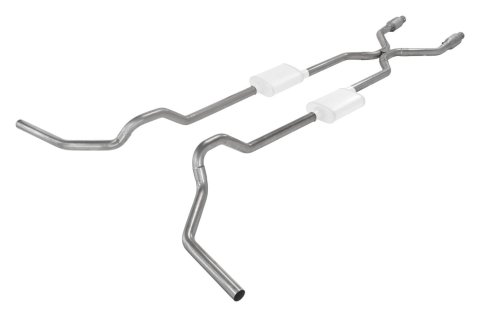 Pypes Header/Crossmember-Back Exhaust Systems SGT978E Systems, Crossmember Back w/H-Pipe System 75-87 GM Split Rear Dual Exit 2.5 in Intermediate