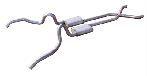 Pypes Turbo Pro Exhaust Systems SGN10T Systems, Pro, Crossmember-Back, X-Pipe, Stainless Steel, Natural, Chevy, Kit