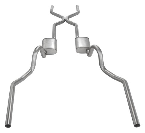 Pypes H-Bomb Exhaust Systems SGA43R System, H-Bomb, Crossmember Back, Split Rear, Dual, 3 in. Diameter, Stainless Steel, Turbo, Buick, Chevrolet, GMC, Oldsmobile, Pontiac, Kit