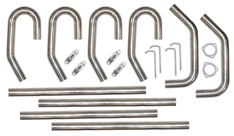 Pypes Stainless Steel Universal Builders System Kits SVV10 Exhaust System, No-Muffler, Header-Back, Steel, Universal, Kit
