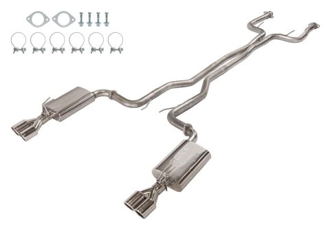 Pypes Violator Dual Exhaust Systems SGG63V System, Violator, Cat-Back, Stainless Steel, Natural, Black Polished Tips, Pontiac, Kit