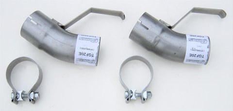 Pypes Tailpipe Splitter Adapters TGF20E Exhaust Tip Extensions, Stainless, Splitters on Pontiac, Trans Am, Pair