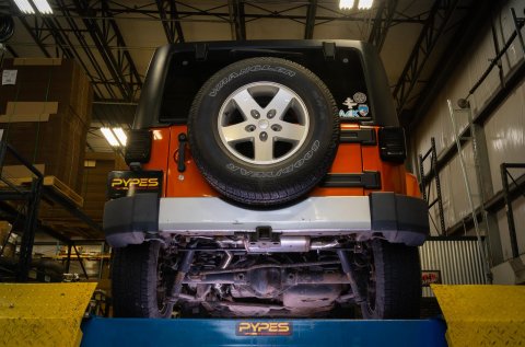 Pypes HGC Exhaust Systems for 2007-2018 WRANGLER, 2018 WRANGLER JK - SJJ21T System, High Ground Clearance, 2.50 in., Cat-Back Exhaust, 409 Stainless Steel, Natural, M80 Muffler, Turbo Pro Muffler, Jeep, Kit