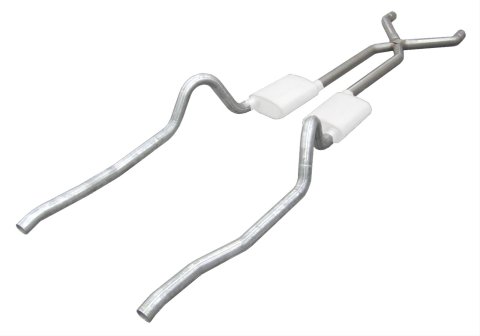 Pypes No-Muffler Exhaust Systems SMA10 System, No-Muffler, Header-Back, Stainless Steel, Natural, X-Pipe, Dodge, Plymouth, A-Body, V8, Kit