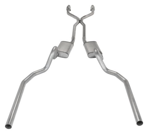 Pypes Race Pro Dual Exhaust Systems SGG942RE Systems, Crossmember Back w/H-Pipe System 78-88 El Camino SS Split Rear Exit 2.5 in Intermediate