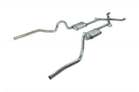 Pypes Turbo Pro Exhaust Systems SGA16T30 Crossmember Back Kit, 70-71 GTO Valence Exit w/X-change 2.5" 18" Muffler