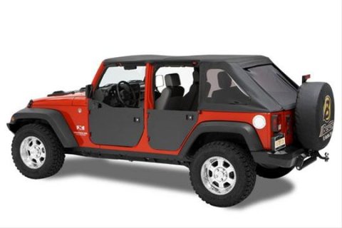 Bestop HighRock 4x4 Element Doors for 2007-2018 WRANGLER, 2018 WRANGLER JK - 5182701 Doors, Element, Rear, Lower Half, Steel, Black Powdercoated, Matte, Jeep, Pair