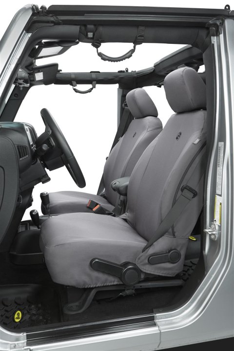 Bestop Seat Covers for 2013-2018 WRANGLER, 2018 WRANGLER JK - 2928309 Covers, First Row, Bucket, 600-denier, Charcoal, Jeep, Pair