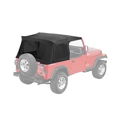 Bestop Supertop Replacement Skins for 1976-1986 CJ7, 1987-1995 WRANGLER - 5572915 Soft Top, Skin, Polymer Cloth, Black Denim, Tinted Windows, Jeep, Each