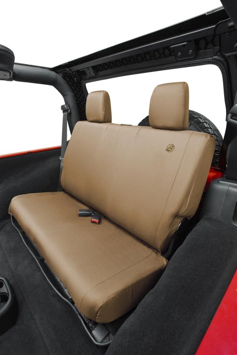 Bestop Seat Covers for 2007-2017 WRANGLER, 2018 WRANGLER JK - 2928204 Cover, Second Row, Bench, 600-denier, Tan, 2 Door, Jeep, Each
