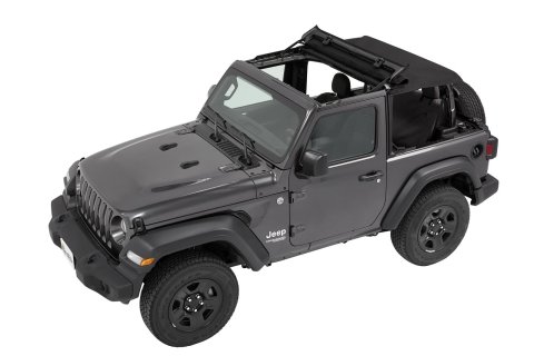 Bestop Trektop Slantback Soft Tops for 2018-2026 WRANGLER - 5686235 Top, Slantback, Polymer Cloth, Black Diamond, Tinted Windows, Jeep, Kit