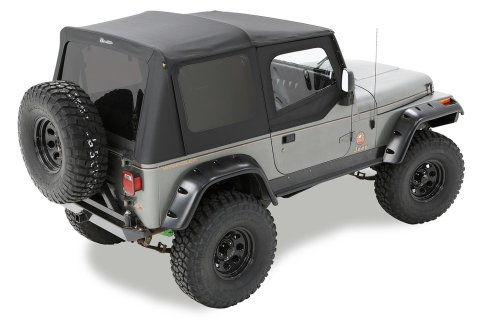 Bestop Sailcloth Replace-A-Tops for 2003-2006 WRANGLER - 7912935 Soft Top, Replace-A-Top, Polymer Cloth, Black Denim, Tinted Windows, Jeep, Each