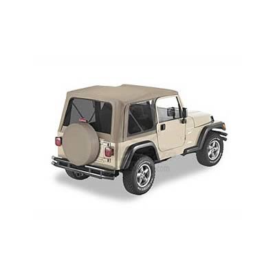 Bestop Replace-A-Tops 5118033 Soft Top, Replace-A-Top, Polymer Cloth, Dark Tan, Tinted Windows, Jeep, Each