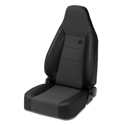 Bestop TrailMax II Sport Black Denim Fabric Seat 3943815 Seat, II, Highback Front Bucket, Reclining, Fabric, Denim, Jeep, Each