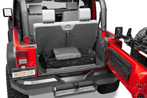 Bestop Knock-Down Instatrunks for 1987-1995 WRANGLER - 4270001 Storage Container, Instatrunk, Interior, Rear Storage Bin Type, Steel, Black Textured Powdercoated, Jeep, Kit
