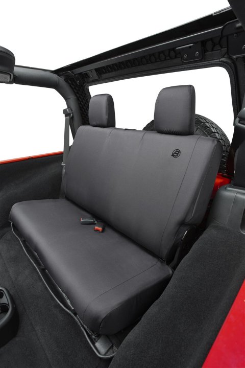 Bestop Seat Covers for 2008-2012 WRANGLER - 2928135 Cover, Second Row, Bench, 600-denier, Black Diamond, Jeep, Each