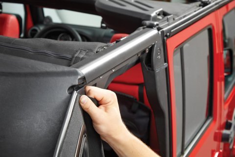 Bestop Trektop Pro Hybrid Slantback Soft Tops for 2007-2017 WRANGLER, 2018 WRANGLER JK - 5486217 Top, Slantback, Twill, Black, Tinted Windows, Jeep, Kit