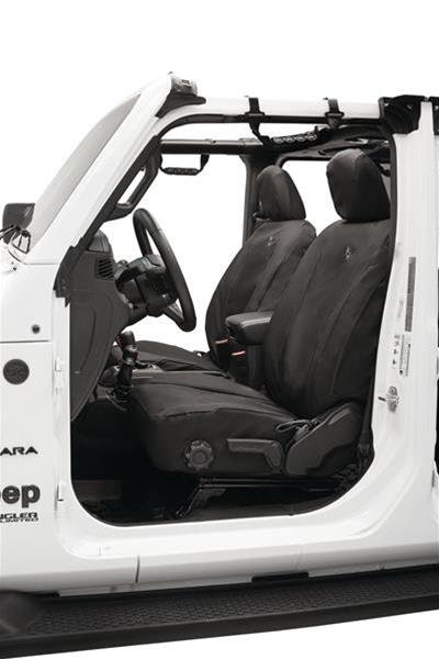 Bestop Seat Covers for 2020-2024 GLADIATOR, 2018-2024 WRANGLER - 2929035 Front, Black Diamond, Jeep 2018-19 Wrangler Unlimited, Gladiator, JL 4-door Fits Factory Front Seats, Pair