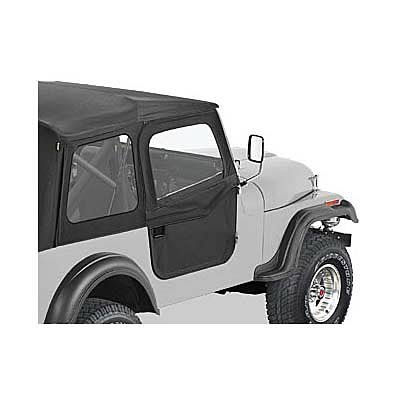 Bestop 2-Piece Soft Doors for 1976-1986 CJ7 - 5177801 Doors, Full, Fabric, Black, Driver and Passenger Side, Jeep, Pair