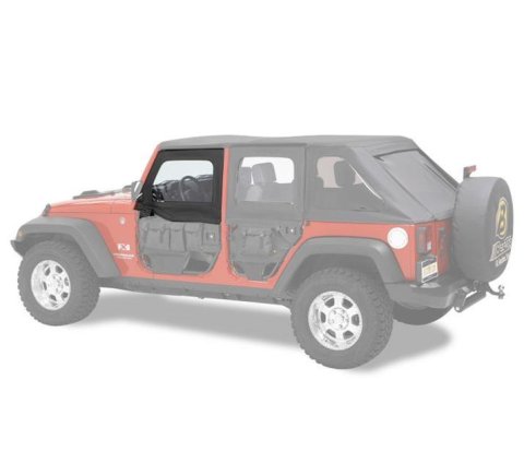 Bestop HighRock 4x4 Element Doors for 2020-2025 GLADIATOR, 2018-2026 WRANGLER - 5174217 Upper Fabric Half Doors, Jeep 2020 Gladiator; 2018-2020 Wrangler JL; Front