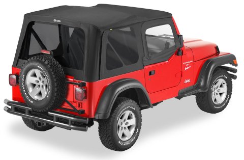 Bestop Replace-A-Tops 5112415 Soft Top, Replace-A-Top, Polymer Cloth, Black Denim, Tinted Windows, Jeep, Each