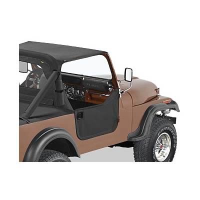 Bestop Soft Lower Doors for 1976-1986 CJ7, 1981-1985 SCRAMBLER - 5302815 Doors, Lower, Fabric, Black Denim, Jeep, Pair