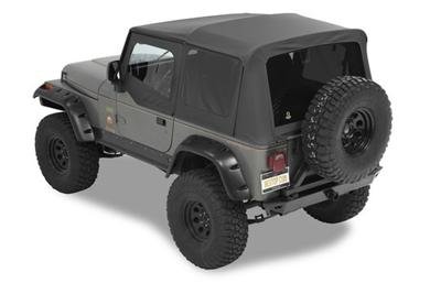 Bestop Supertop Squareback Soft Tops for 1988-1995 WRANGLER - 5460101 Top, Squareback, Polymer Cloth, Black, Tinted Windows, Jeep, 2-door, Each