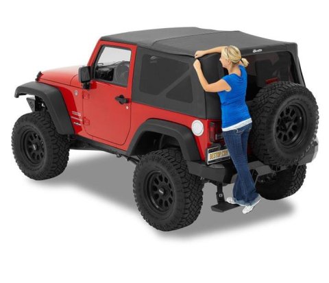 Bestop Supertop Squareback Soft Tops for 2007-2017 WRANGLER, 2018 WRANGLER JK - 5472235 Top, Squareback, Polymer Cloth, Black Diamond, Tinted Windows, Jeep, 2-door, Each