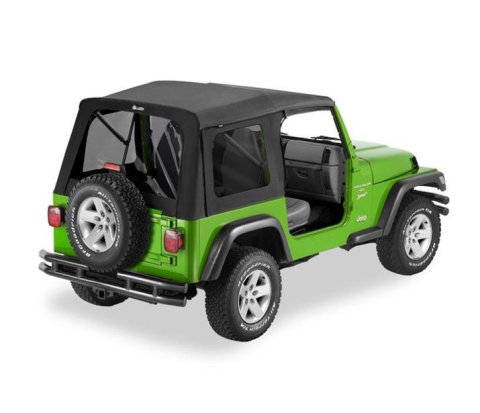 Bestop Supertop Classic Squareback Soft Tops for 1997-2006 WRANGLER - 5470935 Top, Squareback, Polymer Cloth, Black Diamond, Tinted Windows, Jeep, Each