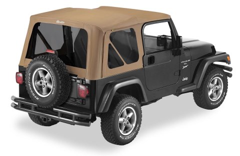Bestop Sailcloth Replace-A-Tops 7913937 Soft Top, Replace-A-Top, Polymer Cloth, Spice, Tinted Windows, Jeep, Each