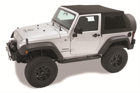 Bestop Trektop Slantback Soft Tops for 1997-2006 WRANGLER - 5692017 Top, Slantback, Polymer Cloth, Black Twill, Tinted Windows, Jeep, 2-door, Each