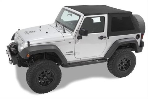 Bestop Trektop Replace-A-Tops for 2007-2017 WRANGLER, 2018 WRANGLER JK - 5972217 Soft Top, Replace-A-Top, Polymer Cloth, Black Twill, Tinted Windows, Jeep, Each