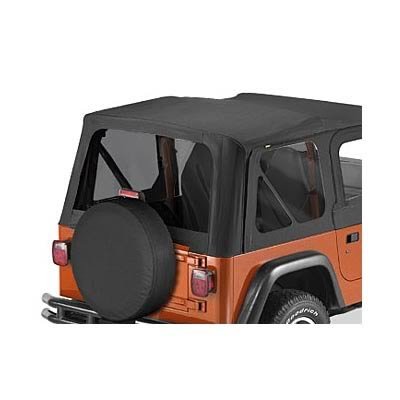 Bestop Tinted Window Kits 5812115 Kit, Replace-a-top, Steel Half Doors, Polymer Cloth, Windows, Black Denim, Jeep, Kit