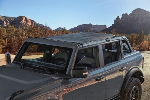 Bestop Mesh Bimini Sunshades for 2021-2026 BRONCO - 5242111 Soft Top, Access Bimini, Mesh, Black, Ford, 4-Door, Each