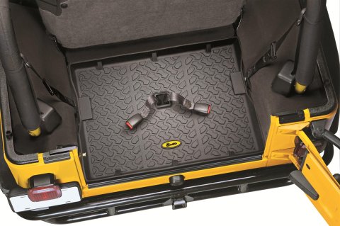 Bestop Floor Liners for 2011-2018 WRANGLER, 2018 WRANGLER JK - 5150701 Liner, Cargo Area, Thermoplastic, Black, Jeep, Each