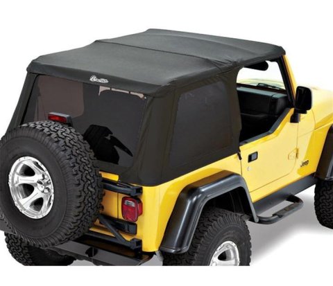 Bestop Trektop Replace-A-Tops for 1997-2006 WRANGLER - 5282015 Soft Top, Replace-A-Top, Polymer Cloth, Black Denim, Tinted Windows, Jeep, Each