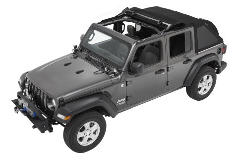 Bestop Trektop Slantback Soft Tops for 2018-2026 WRANGLER - 5686335 Top, Slantback, Polymer Cloth, Black Diamond, Tinted Windows, Jeep, Kit