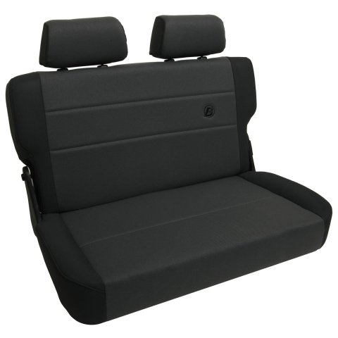 Bestop TrailMax II Fold and Tumble Black Denim Fabric Seat 3944115 Seat, Tumble, Rear Bench, Fabric, Denim, Jeep, Each