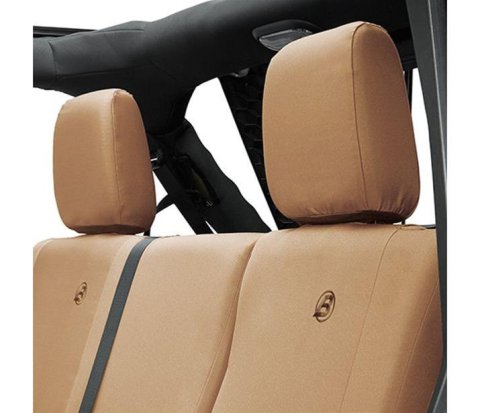 Bestop Seat Covers for 2018-2024 WRANGLER - 2929404 Covers, Rear, Tan, Jeep 2018-19 Wrangler Unlimted, JL 4-door, Fits Factory Rear Seats Without Fold Down Armrest, Pair
