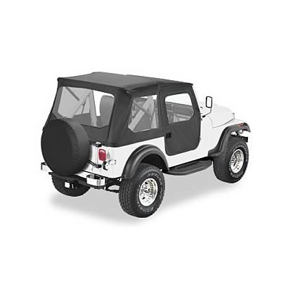 Bestop Tigertops for 1976-1986 CJ7 - 5140801 Soft Top, Tigertop, Polymer Cloth, Black, Jeep, Each