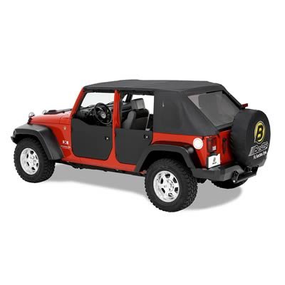 Bestop Half Doors for 2007-2018 WRANGLER, 2018 WRANGLER JK - 5304135 Doors, Lower, Fabric, Black Diamond, Driver and Passenger Side, Jeep, Pair