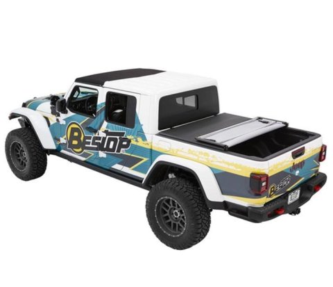 Bestop EZ Fold Tonneau Covers for 2020-2024 GLADIATOR - 1628035 Cover, Fold, Soft Folding, Vinyl, Black Diamond, Jeep Gladiator JT, 5 ft. Truck Bed Length, Each