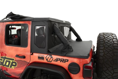 Bestop Trektop Halftop Accessory Kits for 2018-2024 WRANGLER - 8010035 Soft Tops, Accessory, Black Diamond, Twill, Jeep, JL, 4-Door, Kit