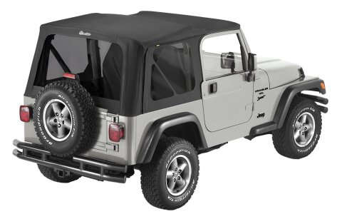 Bestop Sailcloth Replace-A-Tops 7913901 Soft Top, Replace-A-Top, Polymer Cloth, Black, Tinted Windows, Jeep, Each