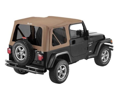Bestop Supertop Squareback Soft Tops for 1997-2006 WRANGLER - 5472037 Top, Squareback, Polymer Cloth, Spice, Tinted Windows, Jeep, 2-door, Each