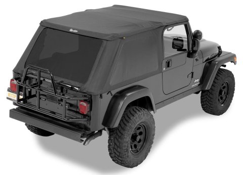 Bestop Trektop Slantback Soft Tops for 2004-2006 WRANGLER - 56821-17 Top, Slantback, Twill, Black, Tinted Windows, Jeep, Each