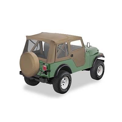 Bestop Supertop Classic Squareback Soft Tops for 1976-1983 CJ5 - 5159704 Top, Squareback, Polymer Cloth, Tan, Jeep, Each